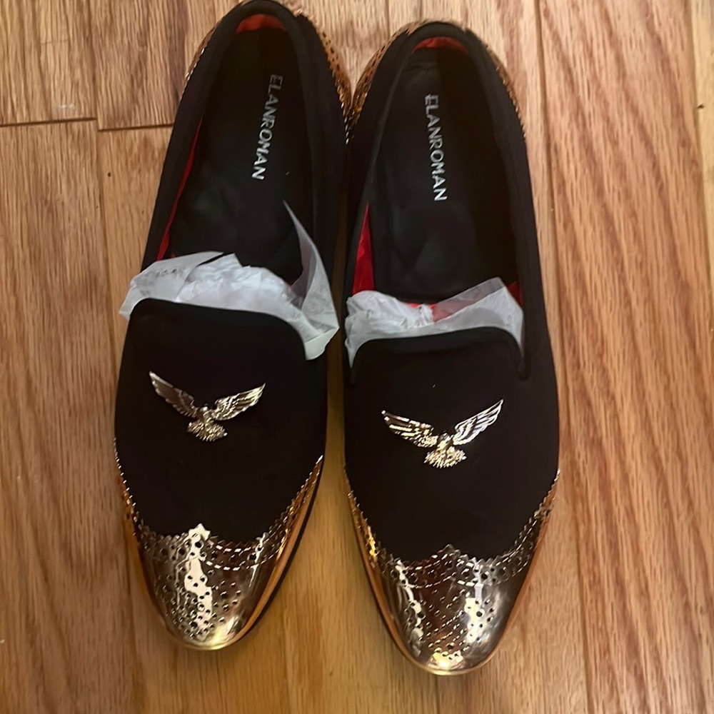 Black & Gold Men’s Dress Shoes Size 11